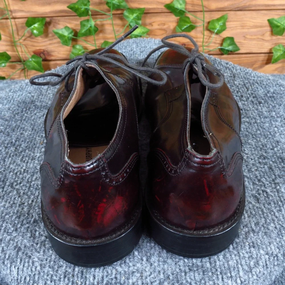 Johnston & Murphy Knowland Men Dress Shoe Sz 10 Formal Business Burgundy Leather
